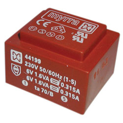 Myrra 44199 EI38 Encapsulated PCB Transformer 230V 3.2VA 0-6V 0-6V