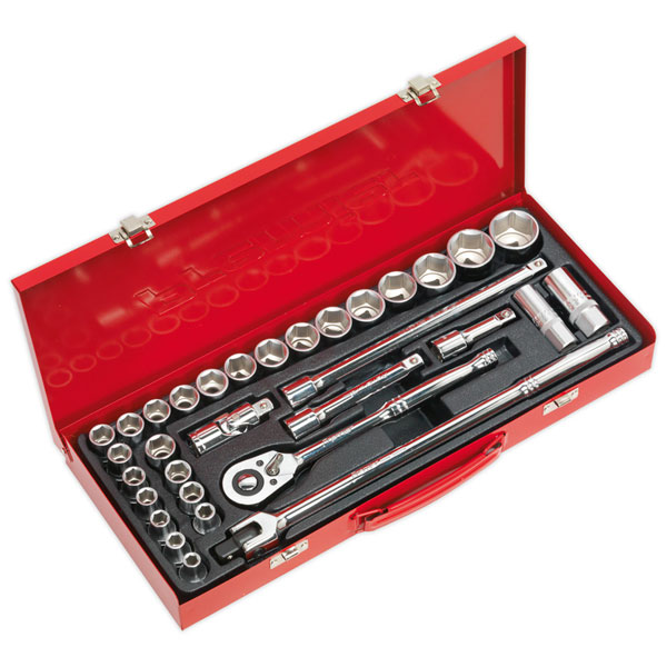 Sealey AK693 Socket Set 32pc 1/2in.sq Drive Metric/imperial | Rapid Online