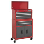 Sealey AP2200BB Topchest & Rollcab Combination 6 Drawer - BB Runners - Red/Grey
