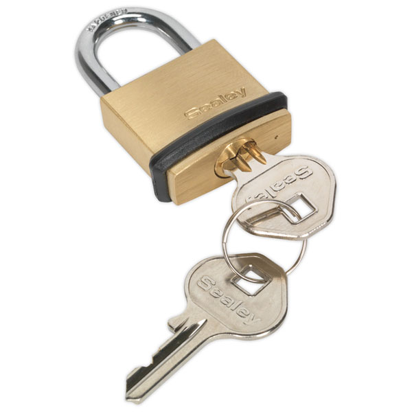 Sealey PL200 Brass Body Padlock 30mm