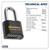 Sealey PL603L Steel Body Combination Padlock Long Shackle 62mm