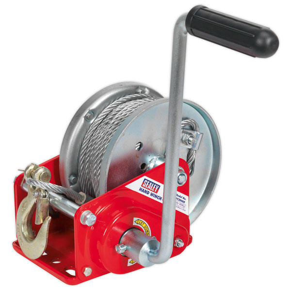 Sealey GWC2000B Geared Hand Winch with Brake & Cable 900kg Capacity