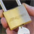 Siegen S0989 Brass Body Padlock with Brass Cylinder Long Shackle 40mm