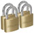 Siegen S0992 Brass Body Padlock with Brass Cylinder 40mm Key Alike Pack Of 4