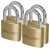 Siegen S0992 Brass Body Padlock with Brass Cylinder 40mm Key Alike Pack Of 4