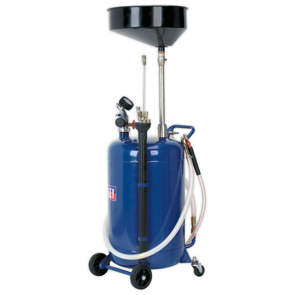 Sealey AK459DX Mobile Oil Drainer with Probes 90ltr Air Discharge ...