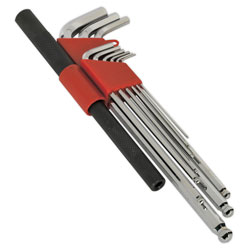 Sealey AK6145 Extra-long Ball-end Hex Key Wrench Set with Power Bar 9pc Metric