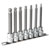 Sealey AK6212 Hex Ball-end Socket Bit Set 7pc Metric 3/8sq Drive 100mm