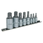 Sealey AK6214 Spline Socket Bit Set 8pc 1/4, 3/8 and 1/2 Square Drive