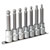 Sealey AK622 Hex Ball-end Socket Bit Set 7pc 100mm 1/2sq Drive Metric