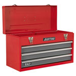 Sealey AP9243BB Tool Chest 3 Drawer Portable with Ball Bearing Slides - Red/Grey