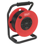 Sealey CR50/1.5 Cable Reel 50m 4 x 230V 1.5mm² Heavy-Duty Thermal Trip