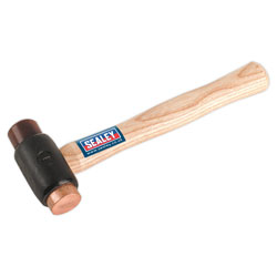 Sealey CRF15 Copper/Rawhide Faced Hammer 1.5lb Hickory Shaft