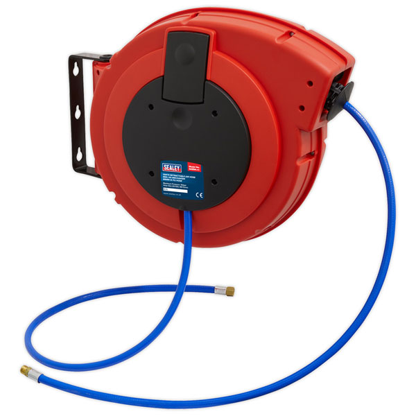 Sealey SA894 Retractable Air Hose Reel HD Mechanism 15m Ø8mm ID - PU Hose