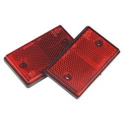 Sealey TB24 Reflex Reflector Red Oblong Pack of 2