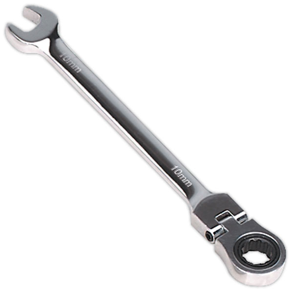 Sealey FHRCW10 Flexi-Head Ratchet Combination Spanner 10mm
