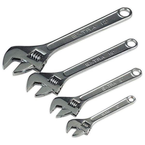 Siegen S0449 Adjustable Wrench Set 4pc 150, 200, 250 and 300mm | Rapid ...