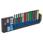 Sealey AK282D Multi-coloured Deep Socket Set 12pc 1/4sq Drive Metric
