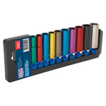Sealey AK285D Multi-coloured Deep Socket Set 10pc 3/8sq Drive Metric