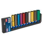 Sealey AK288D Multi-coloured Deep Socket Set 10pc 1/2sq Drive Metric