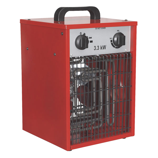 Sealey EH3300 Industrial Fan Heater 3.3kW 2 Heat Settings Rapid Online