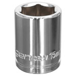 Siegen S0582 Walldrive Socket 15mm 3/8"sq Drive