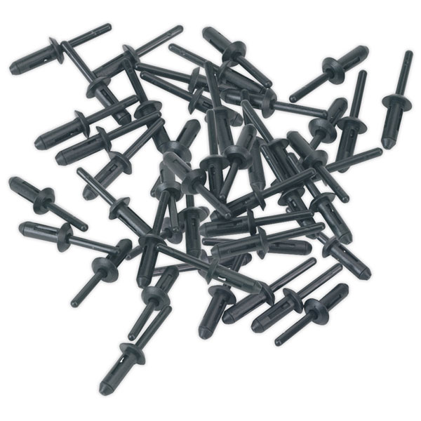 Sealey Plastic Rivet 6.6 X 17.2MM Pack of 50