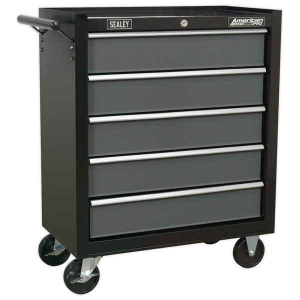Sealey AP2505B Rollcab 5 Drawer with Ball Bearing Slides - Black/Grey