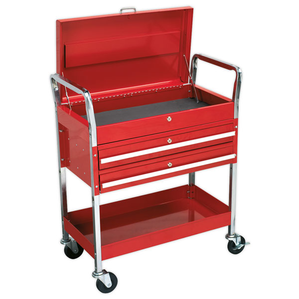 Sealey Trolley 2-Level Heavy-duty with Lockable Top & 2 Drawers
