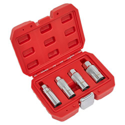 Sealey AK6556 Spark Plug Socket Set 4pc 3/8Sq Drive