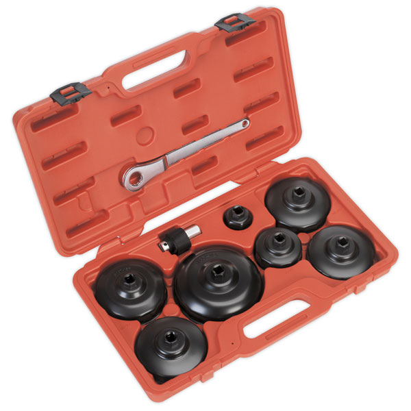 Sealey VS7007 Oil Filter Cap Wrench Set 9pc - Commercial