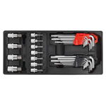 Sealey TBT07 Tool Tray with Hex/ball-end Hex Keys and Socket Bit Set 29pc