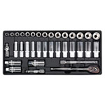 Sealey TBT20 Tool Tray with Socket Set 3/8sq Drive 35pc