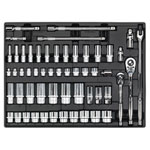 Sealey TBT31 Tool Tray with Socket Set 3/8 and 1/2sq Drive 55pc