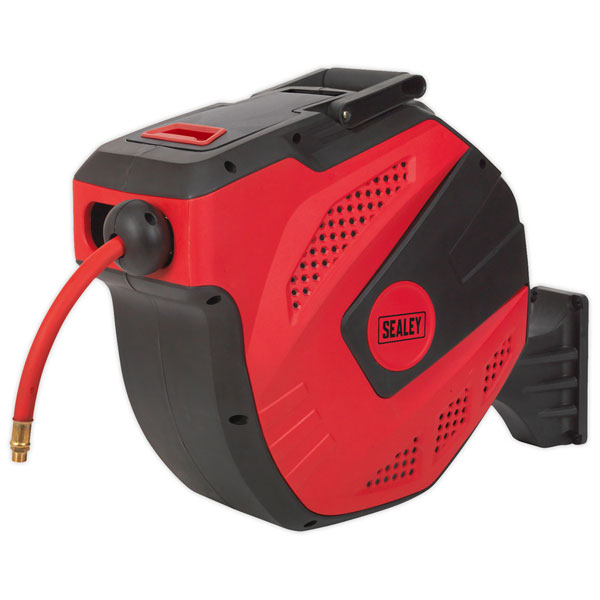 Sealey SA824 Air Hose Reel Auto-Rewind Control 30m Ø10mm ID - Rubber Hose