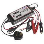 Sealey SMC03 Compact Auto Digital Battery Charger - 9-Cycle 6/12V