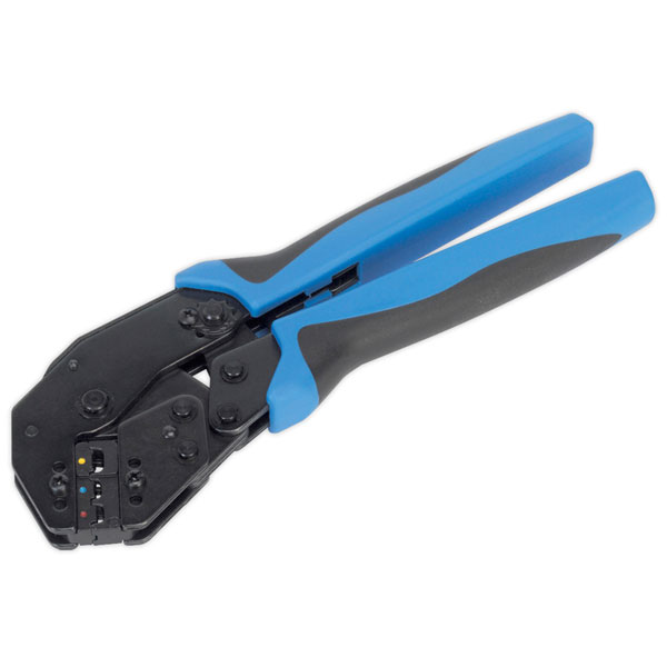 Sealey AK3863 Ratchet Crimping Tool Angled Head Insulated Terminals