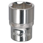 Sealey SP1221 WallDrive® Socket 21mm 1/2"Sq Drive Fully Polished