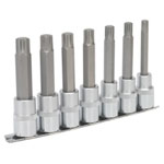 Sealey AK6235 Ribe Socket Bit Set 7pc 1/2sq Drive 100mm