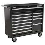 Sealey AP41120B Rollcab 12 Drawer with Ball Bearing Runners Heavy-duty - Black