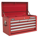 Sealey AP33069 Topchest 6 Drawer with Ball Bearing Runners - Red