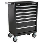 Sealey AP33479B Rollcab 7 Drawer with Ball Bearing Runners - Black