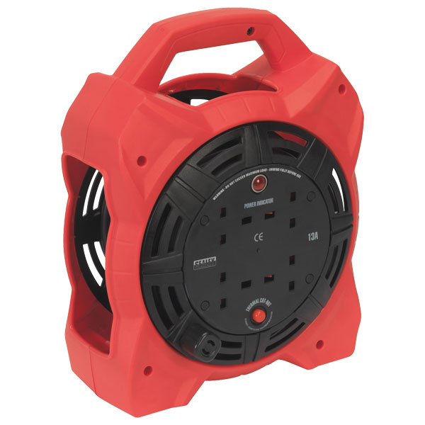Sealey CR215125 Cable Reel Box Type 15mtr 4 X 230V 1.25mm² Heavy-duty ...