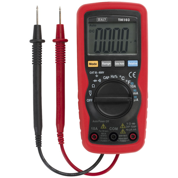 Sealey TM103 Professional Auto Ranging Digital Multimeter - 11 Function ...