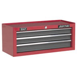 Sealey AP22309BB Add-On Chest 3 Drawer with Ball Bearing Runners - Red/Grey