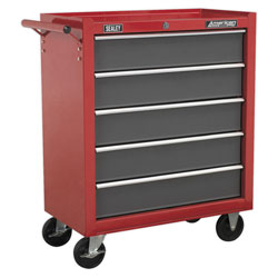 Sealey AP22505BB Rollcab 5 Drawer with Ball Bearing Runners - Red/Grey