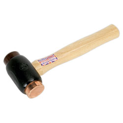 Sealey CRF35 Copper/Rawhide Faced Hammer 3.5lb Hickory Shaft