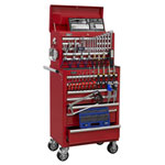Sealey APCOMBOBBTK57 Topchest & Rollcab 15 Drawer - BB Runners - 144pc Tool Kit