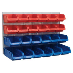 Sealey TPS132 Bin & Panel Combination 24 Bins - Red/Blue