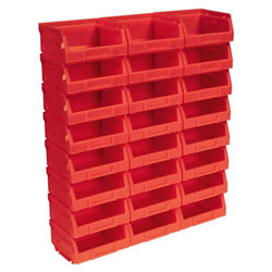 Sealey TPS124R Plastic Storage Bin 103 x 85 x 53mm - Red Pack of 24